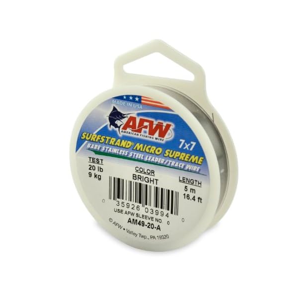 American-Fishing-Wire-Surfstrand-Micro-Supreme-Bare-7×7-Stainless-Steel-Leader-Wire