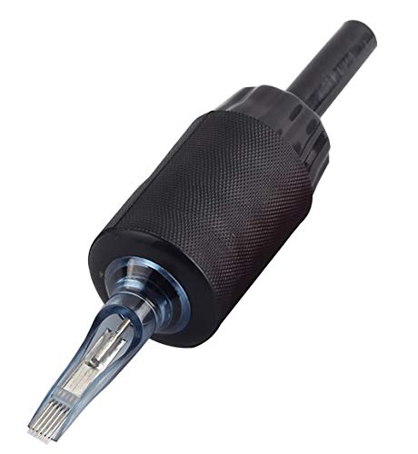 PFT (20) Count of 1inch Disposable Silicone Cartridge Grips and 20 Needle Bar Plungers - Black