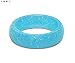 Qalo Women's Pearlescent Silicone Ring, Sky Blue, Size 7