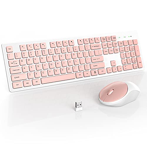 RATEL Wireless Keyboard Mouse Combo, 2.4GHz Slim FullSized Silent