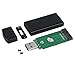 QNINE M.2 NGFF Portable SSD Enclosure USB3.0 Case, SATA Based B Key and M Key Solid State Disk Reader Adapter Converter as External Hard Drive Support 2242