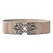 JASGOOD Girl's Fashion Vintage Wide Elastic Stretch Adjustable Waist Cinch Belt Beige Size Large