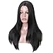 MISSWIG Natural Long Straight Synthetic Black Wig Heat Resistant Wigs for Women Party Wear 21 Inches