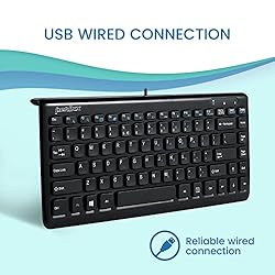 Perixx PERIBOARD-407B US, Wired USB Mini Keyboard