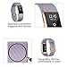 UMAXGET Compatible with Fitbit Charge 2 Bands, 3-Pack Soft Silicone Sport Adjustable Wristband Special Edition with Rose Gold Buckle for Men Women (Small, Black+Lavender+Slate)