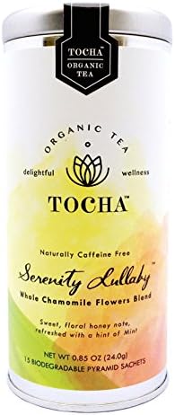 Organic Chamomile Tea Bags, Whole Blossom, 15 Biodegradable Pyramid Bags, Soothing and Relaxing, Premium Artisan Quality, No Flavoring, Gluten Free, Non-GMO, Blend of Chamomile, Rose and Botanicals