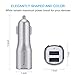 Tranesca 4.8A/24W 2 USB Port Car Charger Compatible with iPhone X 8 7 6S 6 Plus, 5 SE 5S 5 5C, Samsung Galaxy S9 S8 S7 S6 Edge, Note 8 4, LG G6 G5 V10 V20, HTC,Nexus, iPad Pro and More-Silver