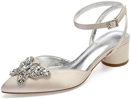 Seraph 8555 2 Women Pointed Toe Sandals Slingback Crystal Satin