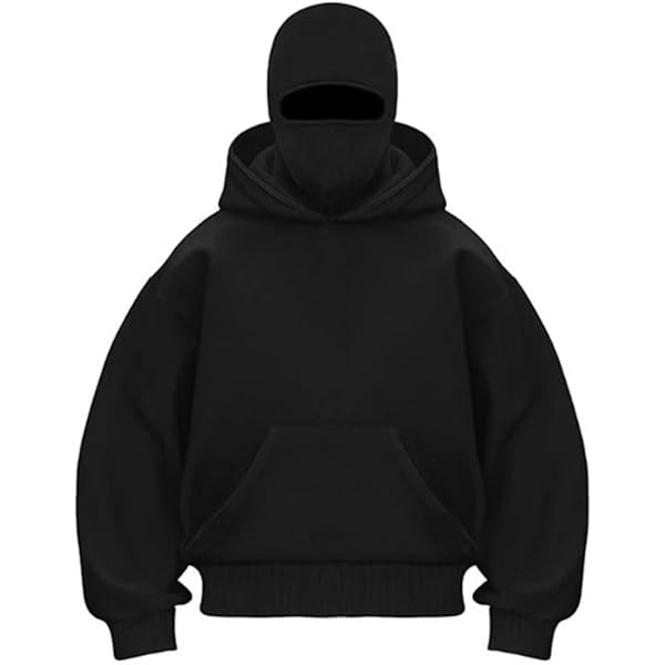Balaclava Hoodie with Built In Balaclava, Double Hooded Zip