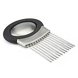 BOGZON Creative Kitchen Onion Holder For Slicing and Cutting, Stainless Steel Potato Prongs With a Odor Moving Soap, Fruits and Vegetables Slicing Tools, Silver