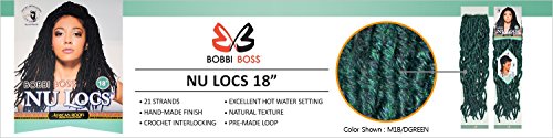Bobbi Boss Synthetic Hair Crochet Braids African Roots Braid Collection Nu Locs 18" (6-PACK, NAVY BLUE)