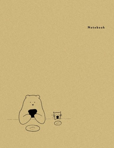 Notebook: Just a Toast - Bimumonji's Minimal Design Unlined Notebook - Large (8.5 x 11 inches) - 110 Pages (Blank book, blank recipe book, blank ... (Minimal Design Notebooks - Cat and Bear)