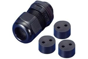 MORRIS PRODUCTS Morris 22237 Multi Conductor Cable Gland, Nylon, NPT Thread, 1/2" Thread Size, 2 Holes, 0.157"-0.240" Cable Size, 1-Pack