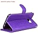 Arae Case Compatible for Samsung Galaxy s7 edge, [Wrist Strap] Flip Folio [Kickstand Feature] PU leather wallet case with ID&Credit Card Pockets (Purple)