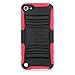 iPod Touch 7th Generation Case, Rugged Hybrid Dual Layer Protection Kickstand Full Cover Case with Video Watching Stand for Apple iPod Touch 7 7th Gen 6 6th Gen 5 5th Gen (Red)