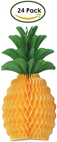Beistle Tissue Pineapple Decorations (Qty 24 - 12 packs of 2)