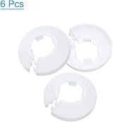 PATIKIL 6Pcs White PP Plastic 20mm Water Pipe Cover Escutcheon Flange Collar view 3
