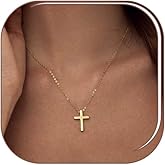 Luxval Cross Necklace for Women -Dainty 14K Gold Plated Cross Necklace Layered Gold Cross Necklace Cross Choker Necklace Gold Cross Necklaces for Women Trendy Gold Jewelry Gifts for Women