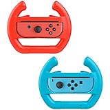 MoKo Nintendo Switch Wheel, Mario Kart Steering Wheels Controller Handle for Nintendo Switch Joy-con 2 Pack (Blue &amp; Red)
