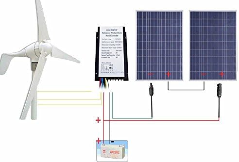 600W Hybrid System- 400W Wind Turbine + 200W 12V PV Solar Panel + Hybrid Controller