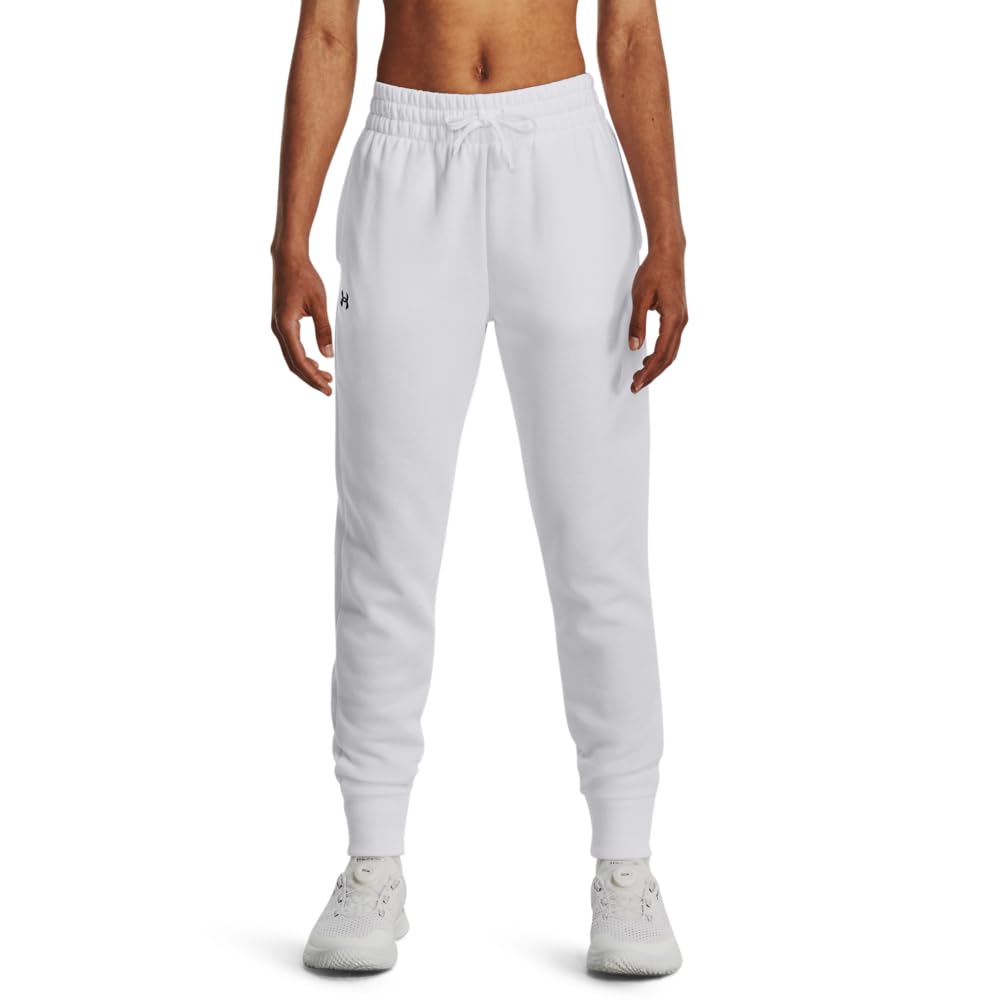 Under Armour Womens Rival Fleece Joggers, (100) White / / Black, 3X-Large Image