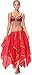 Seawhisper Cosplay Belly Dance 16 Panel Chiffon Skirt Tribal Side Tiered Sequin Edge