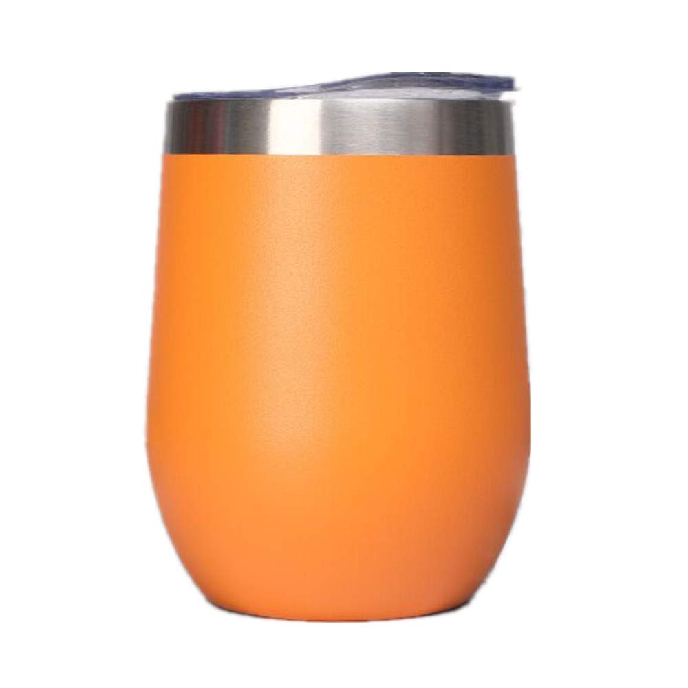 Gteller 12 oz Stainless Steel Wine Tumbler Stemless Glasses with Lid, Double Wall Insulated Travel Mug Perfect for Wine, Coffee, Drinks, Champagne, Cocktails (Orange) — image 1