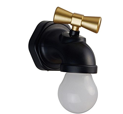 DMMSS Faucet Intelligent Voice Control Wall-Mounted Charging Led Night Light Bedside Lamp Creative Art Retro Wall Lamp