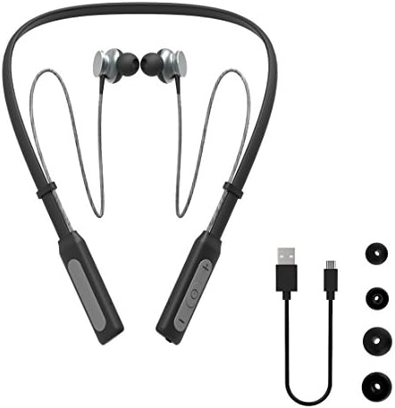 Bluetooth Headphones, Wireless Bluetooth Headset Neckband V4.1 Magnetic Design Wireless Earbuds In Ear with Microphone Sport Running Headphones Noise Cancelling (Black)