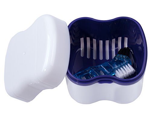 image for Mint Rose Denture Case,Denture Brush Retainer Case,Denture Cups Bath,D
