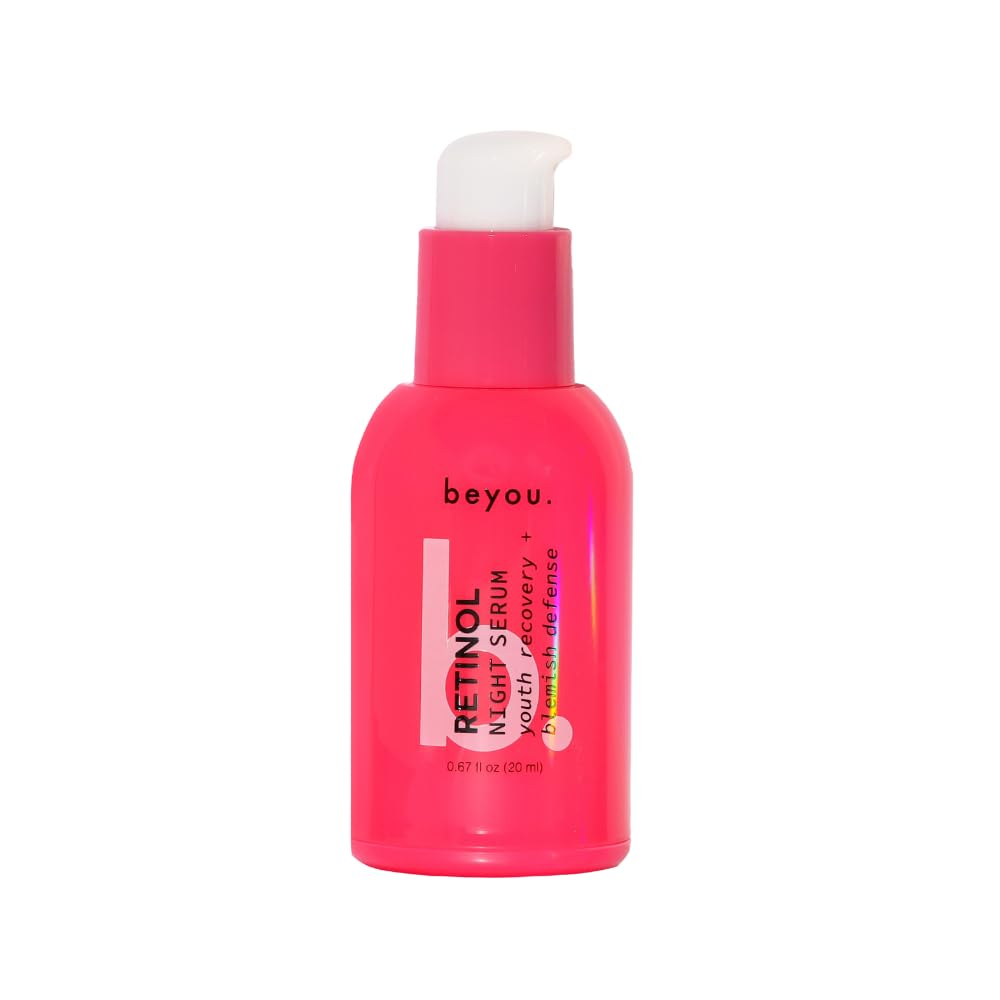 Beyou Retinol Anti Aging Night Face Serum, Youth Recover + Blemish Defense, 0.6 fl oz, Improve Signs Of Aging, Minimizing Breakouts, Plant-Based, Cruelty-Free, All Skin Types