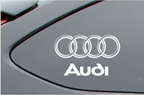 Amazon Com Audi Ringe Window Side Decal 2 Pcs Set 140mm White Automotive