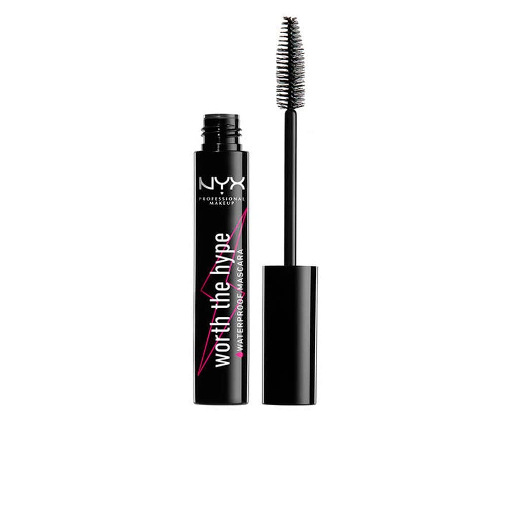 NYX Professional Makeup Worth the Hype Waterproof Mascara, Volumizing and Lengthening, Tapered Brush Reaches All Lashes, Caring Jojoba Oil, Shade: Black