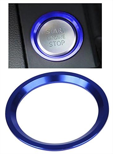 Tomtask アウディ Audi エンジン プッシュ スタート ボタン スイッチ リング スターター 対応 アクセサリー B8 パーツ カバー Q5 ストアー ブルー A6l l