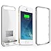 iPhone 5S Battery Case, iPhone 5 Battery Case - Maxboost Atomic S Portable Charger for iPhone 5/5S [MFI Certified] External Protective 2400mAh Battery Charging Juice Power Bank [Glossy White/Silver]