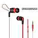 FOU Earbuds Earphones Headphones with Microphone Wired HiFi Stereo Bass in-Ear Headsets with Inline Remote Control for iOS/Android(Black/Red)