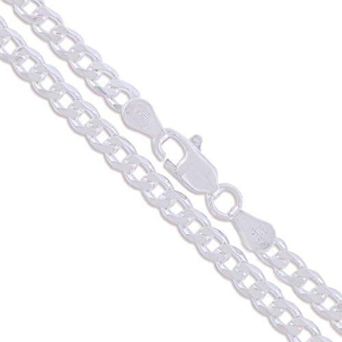 Letter Fashion 30" Silver Necklace Italian Cuban Curb Link Chain Pure US