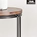 Y&M Round Metal Garden Stool,Side Table for Indoor Outdoor Use,Plant Stand,Set of 3 (Wood Color)thumb 3