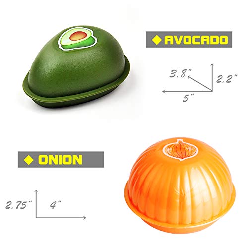 ZTFORUS Onion Keeper Set, Fridge Food Saver to Contain Avocado Onion