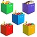 [10-Pack,Assorted Colors] Durable Storage Bins, Containers, Boxes, Tote, Baskets| Collapsible Storage Cubes for Household Organization | Fabric & Cardboard| Dual Handle | Foldable Shelves Storages