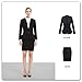 Women Business Suit Set for Office Lady Two Pieces Slim Work Blazer & Skirt (Black, 2)