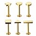 BodyJ4You 6-Pieces Labret Stud Cartilage Tragus Set 6mm or 8mm Earrings Barbell Kit 16G (1.2mm)