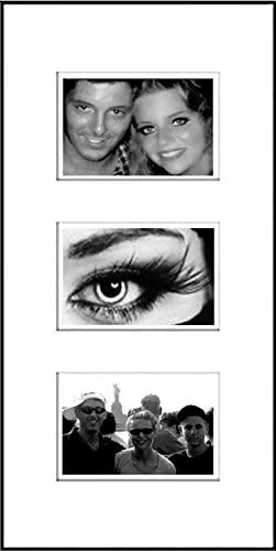 Studio 500,10 by 20-Inch Black Slim Photo Frame, 3 Openings, Acid Free Mat with 3 openings for 4 by 6-Inch images