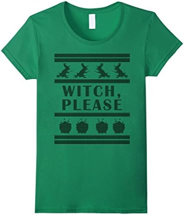 Womens Witch Please Ugly Christmas Sweater Small Kelly Green