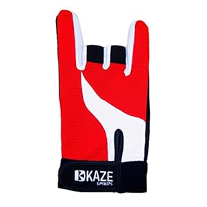 KAZE SPORTS Premium Bowling Glove, Right Hand, Large (Red)