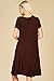 Annabelle Women's Comfy Short Sleeve Scoop Neck Swing Dresses with Pockets 3X-Large Brown Java D5213X