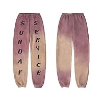 sterrp Kanye West Sunday Service Cotton 100% Letter Printed Women Men Jogging Pants Brown XXL