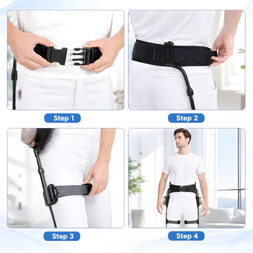 Dispositif de Marche exosquelette, Déambulateur de rééducation à vitesse réglable en continu, Exosquelettes Réglables pour Jambe, Destinées Aux Adultes et Aux Personnes âgées