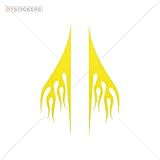 Sticker Classic Fire Flames Motor Racing Car durable Boat passion tyre pattern border (9 X 2,51 Inches) Yellow