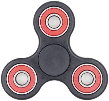 KAMSOL Dirt resistant EDC Tri-Spinner Fidget Toy Smooth Surface Finish Ultra Durable Handspinner Black+Red